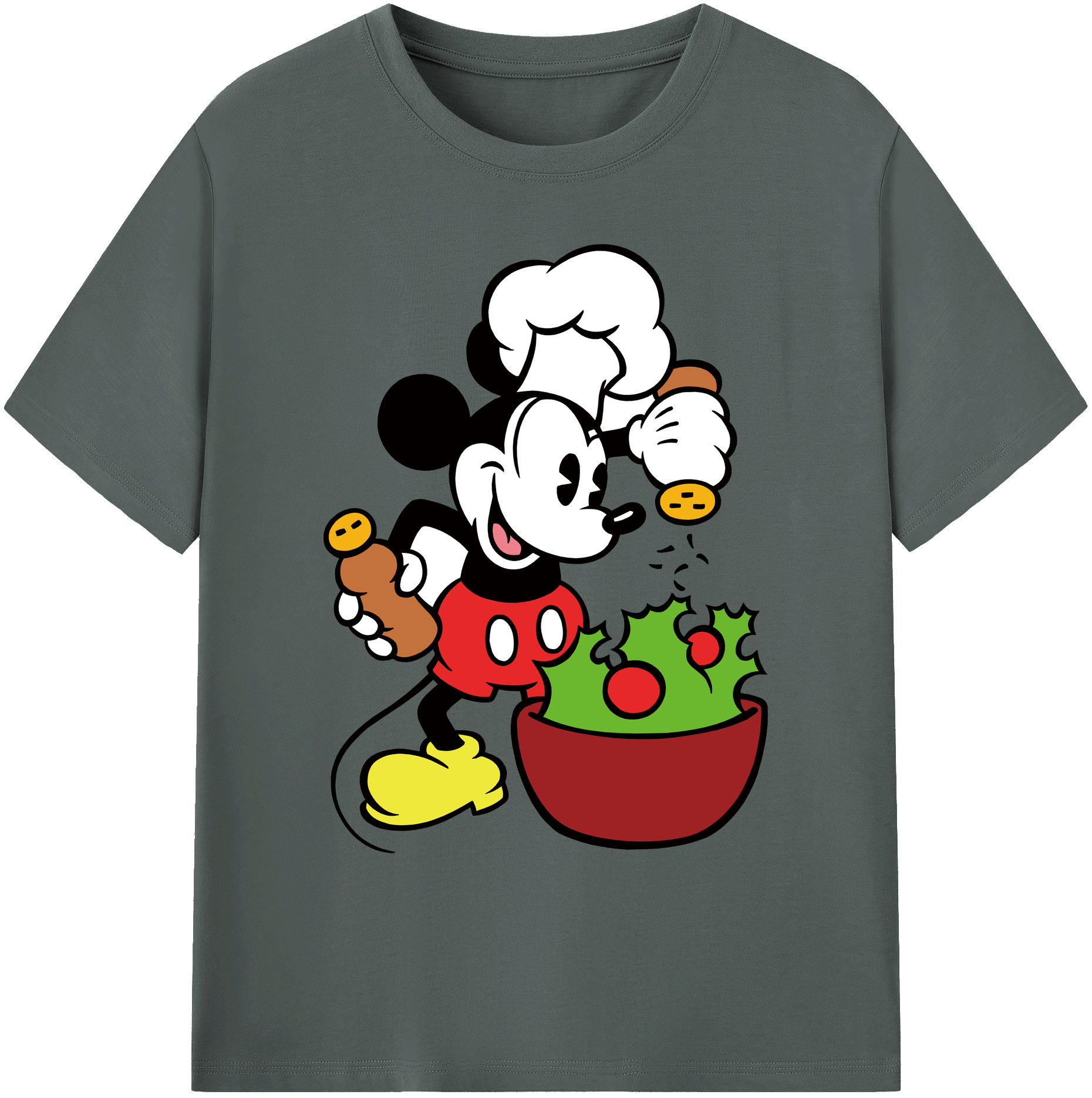 ミッキーマウス Mickey Mouse 綿100％ メンズ半袖Tシャツ｜肌触りやわらか＆通気性